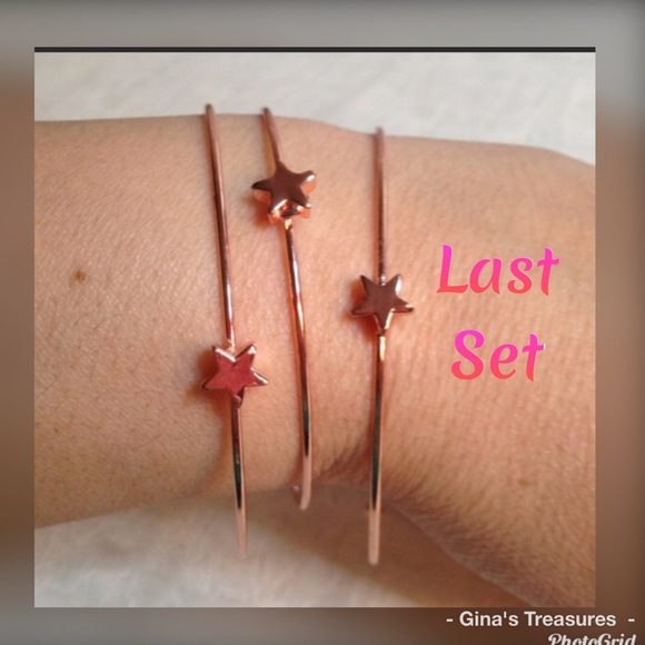 New Three Star, Rose Gold Bangle. Last Set - Picture 3 of 6